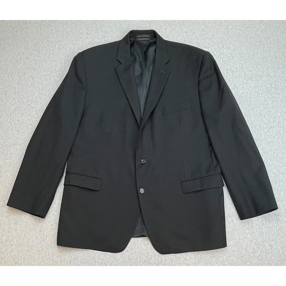 Lauren Ralph Lauren Blazer Mens 46R Black 100% Wool 2-Button Single Breast Lined